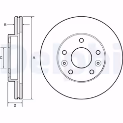 Disque de frein DELPHI BG4455 avant, ventilé, 2 pièce