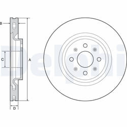Disque de frein DELPHI BG4456 avant, ventilé, 2 pièce