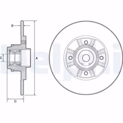 Disque de frein DELPHI BG9114RS arrière, plein, 1 pièce