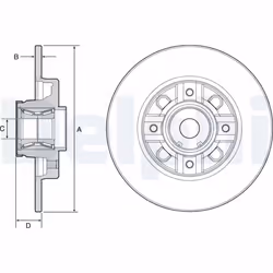 Disque de frein DELPHI BG9116RS arrière, plein, 1 pièce