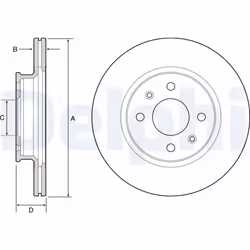 Disque de frein DELPHI BG4535 avant, ventilé, 2 pièce