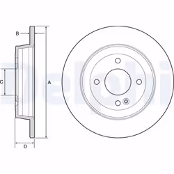 Disque de frein DELPHI BG4564 arrière, plein, 2 pièce