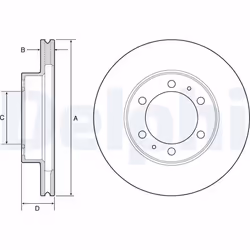 Disque de frein DELPHI BG4557 avant, ventilé, 2 pièce