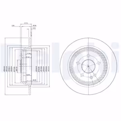 Disque de frein DELPHI BG4063C arrière, plein, 2 pièce