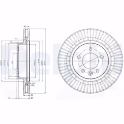 Disque de frein DELPHI BG9006C avant, ventilé, 1 pièce
