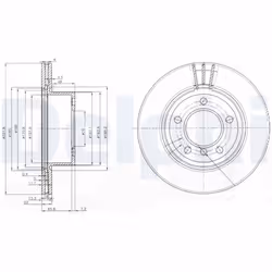 Disque de frein DELPHI BG3900C avant, ventilé, 2 pièce