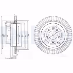 Disque de frein DELPHI BG3925C arrière, ventilé, 2 pièce