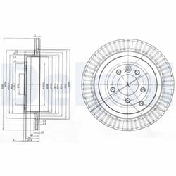 Disque de frein DELPHI BG3925C arrière, ventilé, 2 pièce