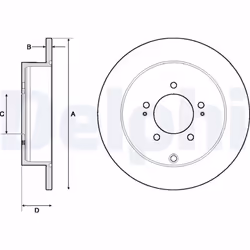 Disque de frein DELPHI BG4161C arrière, plein, 2 pièce