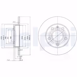 Disque de frein DELPHI BG2753C arrière, plein, 2 pièce - Vue supplémentaire 2