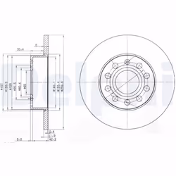Disque de frein DELPHI BG3890C arrière, plein, 2 pièce