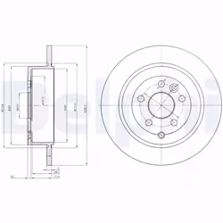 Disque de frein DELPHI BG4124C arrière, plein, 2 pièce