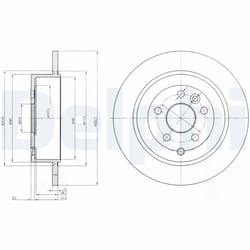 Disque de frein DELPHI BG4124C arrière, plein, 2 pièce