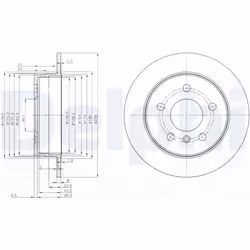 Disque de frein DELPHI BG3910C arrière, plein, 2 pièce