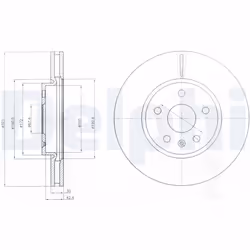 Disque de frein DELPHI BG4189C avant, ventilé, 2 pièce