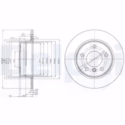 Disque de frein DELPHI BG3948C arrière, plein, 2 pièce