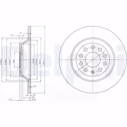 Disque de frein DELPHI BG3956C arrière, plein, 2 pièce