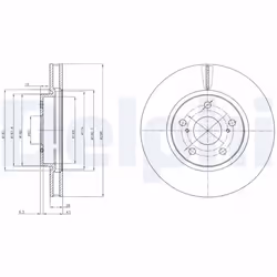 Disque de frein DELPHI BG4139C avant, ventilé, 2 pièce