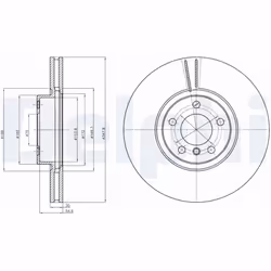 Disque de frein DELPHI BG9063C avant, ventilé, 1 pièce