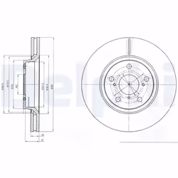Disque de frein DELPHI BG4236C avant, ventilé, 2 pièce