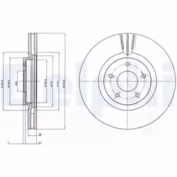 Disque de frein DELPHI BG4231C avant, ventilé, 2 pièce