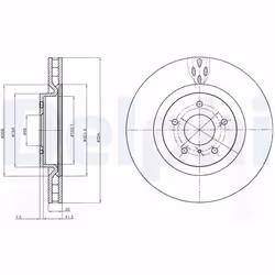 Disque de frein DELPHI BG4162C avant, ventilé, 2 pièce