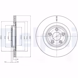 Disque de frein DELPHI BG4202C arrière, ventilé, à haute teneur en carbone, 2 pièce