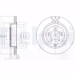 Disque de frein DELPHI BG4204C arrière, ventilé, à haute teneur en carbone, 2 pièce