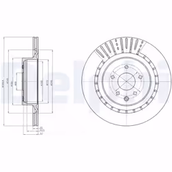 Disque de frein DELPHI BG4230C arrière, ventilé, à haute teneur en carbone, 2 pièce