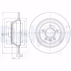 Disque de frein DELPHI BG4238C arrière, plein, à haute teneur en carbone, 2 pièce