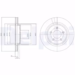 Disque de frein DELPHI BG4240C arrière, ventilé, à haute teneur en carbone, 2 pièce