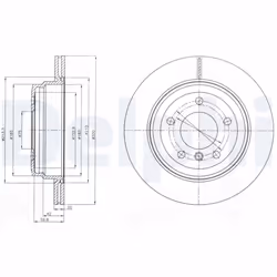Disque de frein DELPHI BG4243C arrière, ventilé, à haute teneur en carbone, 2 pièce