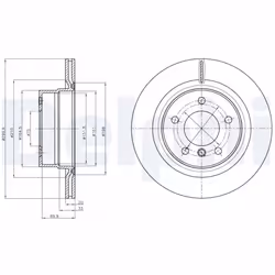 Disque de frein DELPHI BG4293C arrière, ventilé, 2 pièce