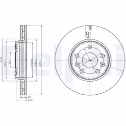 Disque de frein DELPHI BG4317C avant, ventilé, à haute teneur en carbone, 2 pièce