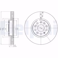 Disque de frein DELPHI BG4330C avant, ventilé, à haute teneur en carbone, 2 pièce