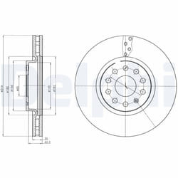 Disque de frein DELPHI BG4330C avant, ventilé, à haute teneur en carbone, 2 pièce