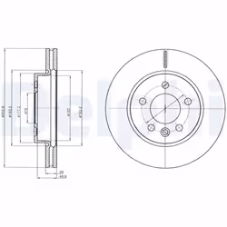 Disque de frein DELPHI BG4343C avant, ventilé, 2 pièce