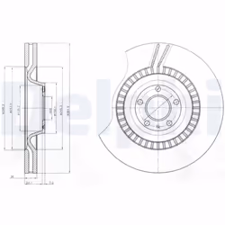 Disque de frein DELPHI BG9070C avant, ventilé, à haute teneur en carbone, 1 pièce