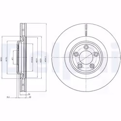 Disque de frein DELPHI BG9071C avant, ventilé, à haute teneur en carbone, 1 pièce