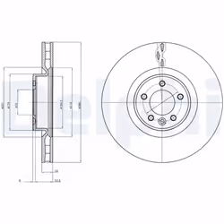Disque de frein DELPHI BG9079C avant, ventilé, à haute teneur en carbone, 1 pièce