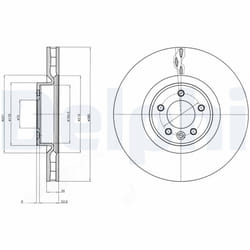 Disque de frein DELPHI BG9079C avant, ventilé, à haute teneur en carbone, 1 pièce
