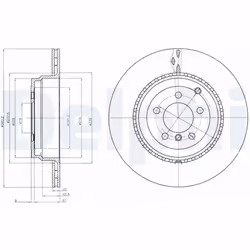 Disque de frein DELPHI BG9080C arrière, ventilé, à haute teneur en carbone, 1 pièce