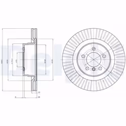Disque de frein DELPHI BG9081C avant, ventilé, à haute teneur en carbone, 1 pièce