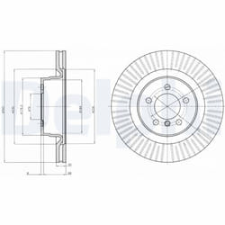 Disque de frein DELPHI BG9081C avant, ventilé, à haute teneur en carbone, 1 pièce