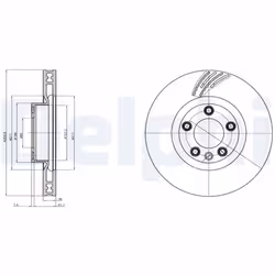 Disque de frein DELPHI BG9100C avant, ventilé, à haute teneur en carbone, 1 pièce