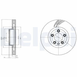 Disque de frein DELPHI BG9100C avant, ventilé, à haute teneur en carbone, 1 pièce