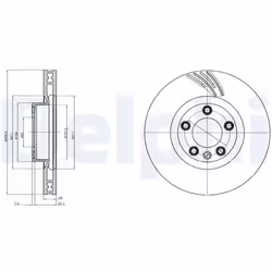 Disque de frein DELPHI BG9101C avant, ventilé, à haute teneur en carbone, 1 pièce