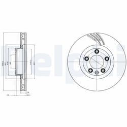 Disque de frein DELPHI BG9101C avant, ventilé, à haute teneur en carbone, 1 pièce