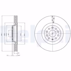 Disque de frein DELPHI BG9109C avant, ventilé, à haute teneur en carbone, 1 pièce