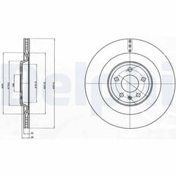 Disque de frein DELPHI BG4387C arrière, ventilé, à haute teneur en carbone, 2 pièce
